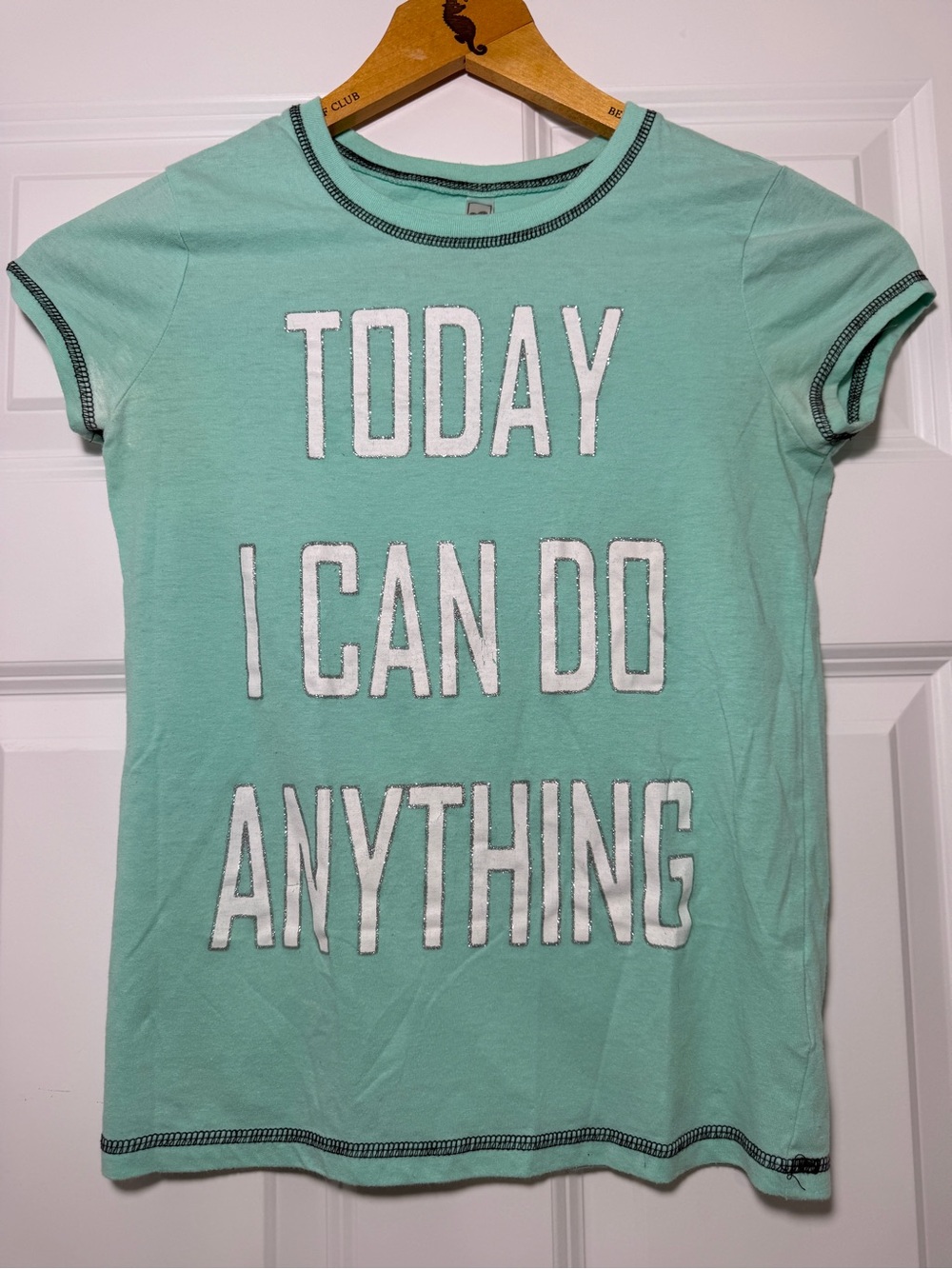 Beautees Mint Green 'Today I Can Do Anything' Graphic Tee